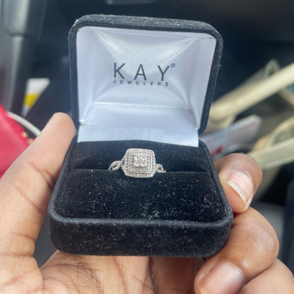 sterling silver ring with diamonds